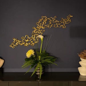 Decoración de pared de metal con forma 3D, decoración de pared con pintura texturizada 3D, decoración de inauguración de la casa, decoración y regalo del hogar, trabajo artístico para la pared