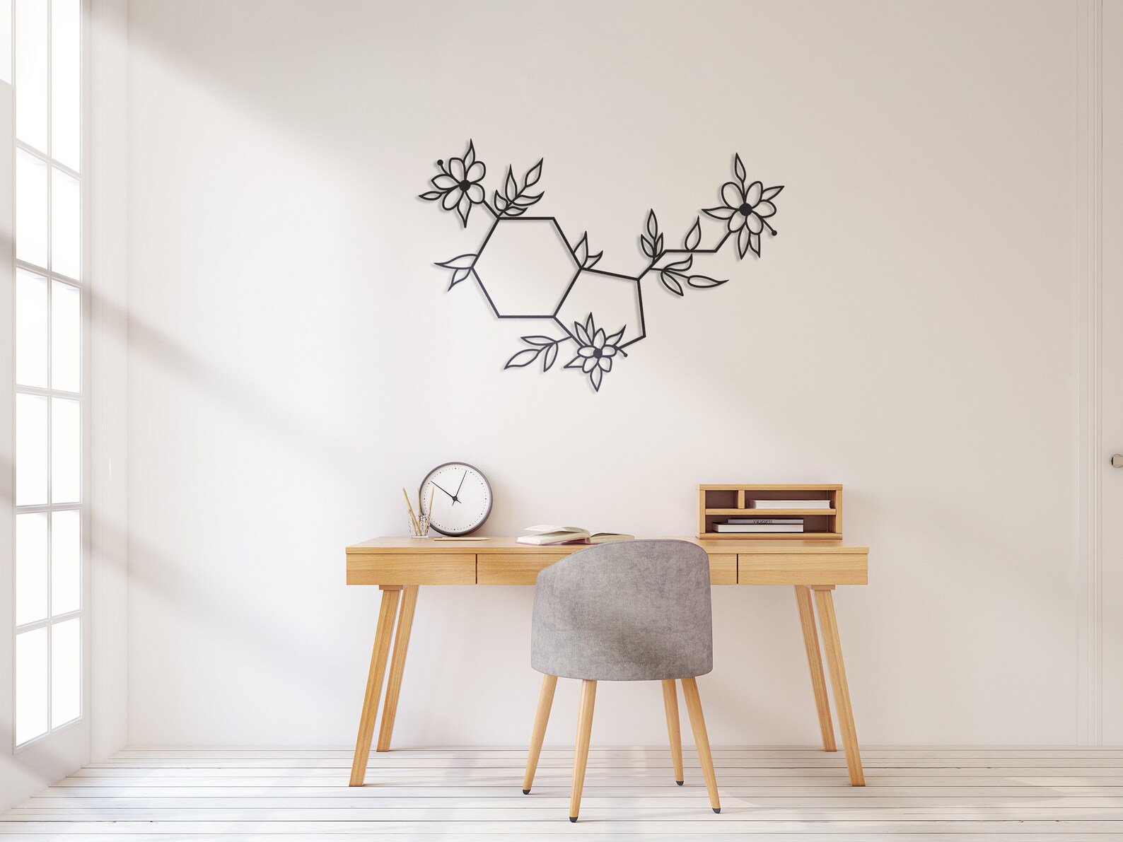 Metal Wall Art Flowers in Geometric Vase Metal Art Flowers in Etsy