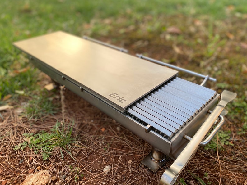 Parrilla Hibachi portátil: Brasero de acero inoxidable para exteriores imagen 6