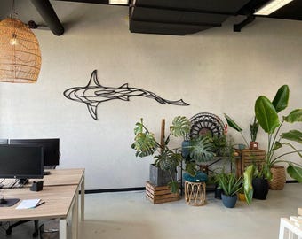 Shark Metal Wall Decor, Housewarming gift, Office modern wall decor, Home gift, Free and fast shipping, Christmas Decor, Fathers Day Gift