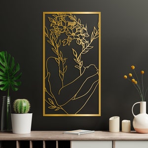 Gold Female Metal Wall Decor -  Metal Wall Art, Metal Wall Decoration, Wall Hangings, Geometric Wall Art, Metal Sign, Fathers Day Gift