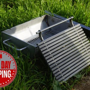 Hibachi Grill Metal Portable Fire Pit, Outdoor Fire Pit, Backyard Fire Pit Bowl, Stainless Steel Charcoal Grill Kebab BBQ Portable Mangal