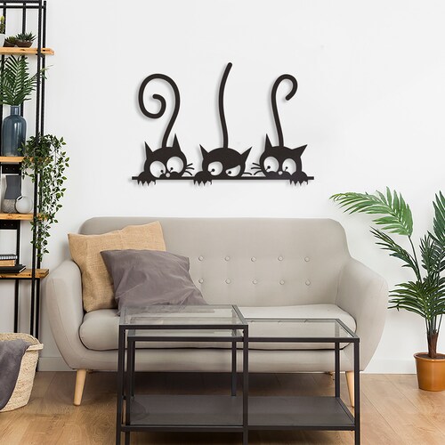 Funny Cats Metal Wall Decor, Kids Room Wall Art , Housewarming Gift, Office Modern Wall shops Decor, Fast and Free Shipping, Christmas Gift