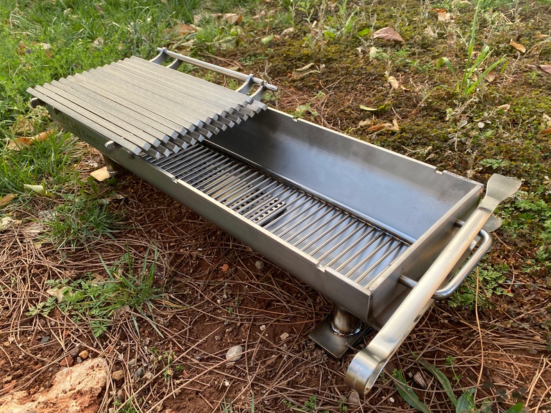 Parrilla Hibachi portátil: Brasero de acero inoxidable para exteriores imagen 5