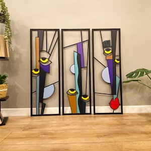 Faces Line Metal Wall Art, Colorful Metal Wall Decor, Minimalist Line Art, Unique Wall Decor, Colorful Art, Modern Home Decor