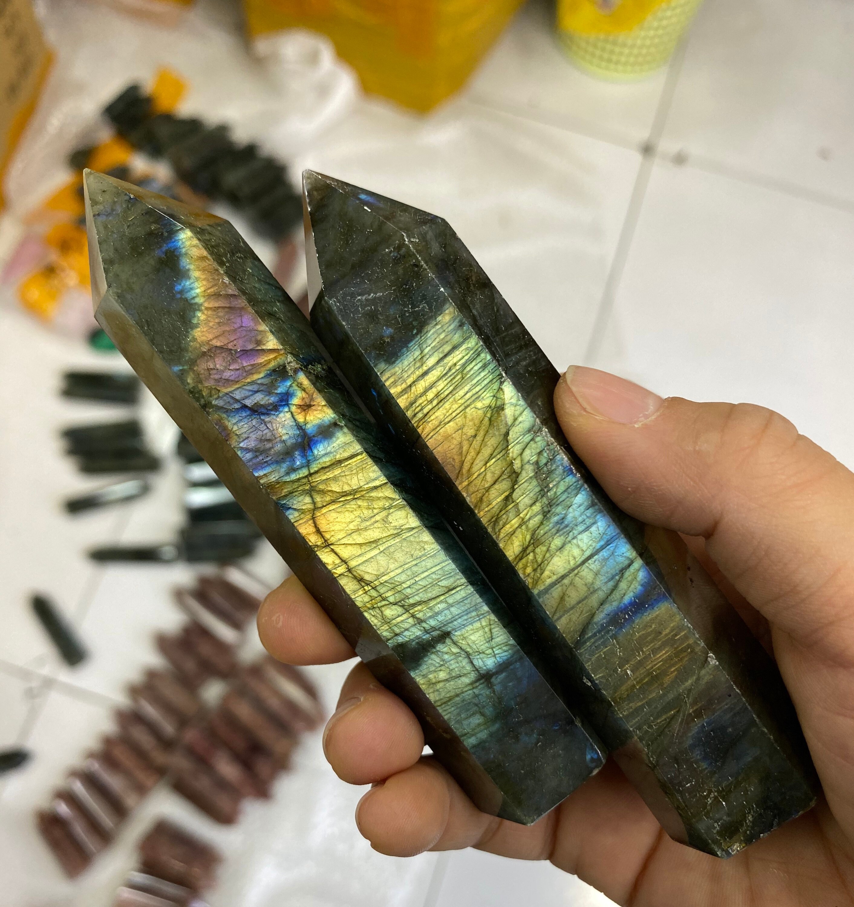 AAA Natural Rainbow Labradorite Tower Large labradorite Etsy