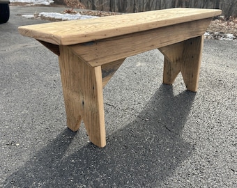 Handmade Wormy Chestnut Antique 4’ Replica 1800s Barnwood Farm Bench