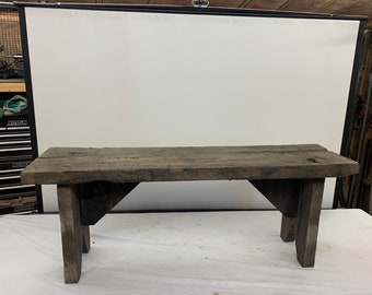 Handmade Heavy Authentic Barn Wood Slab Bench