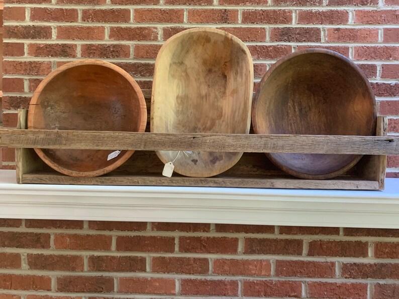 Primitive Dough Bowl Rack Shelf Handmade From Reclaimed Barn Etsy