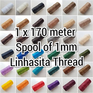 Linhasita 1mm Spool 100% Waxed Polyester Thread from Brazil / Macrame Supplies / Micromacrame Cord / DIY Macrame Necklace