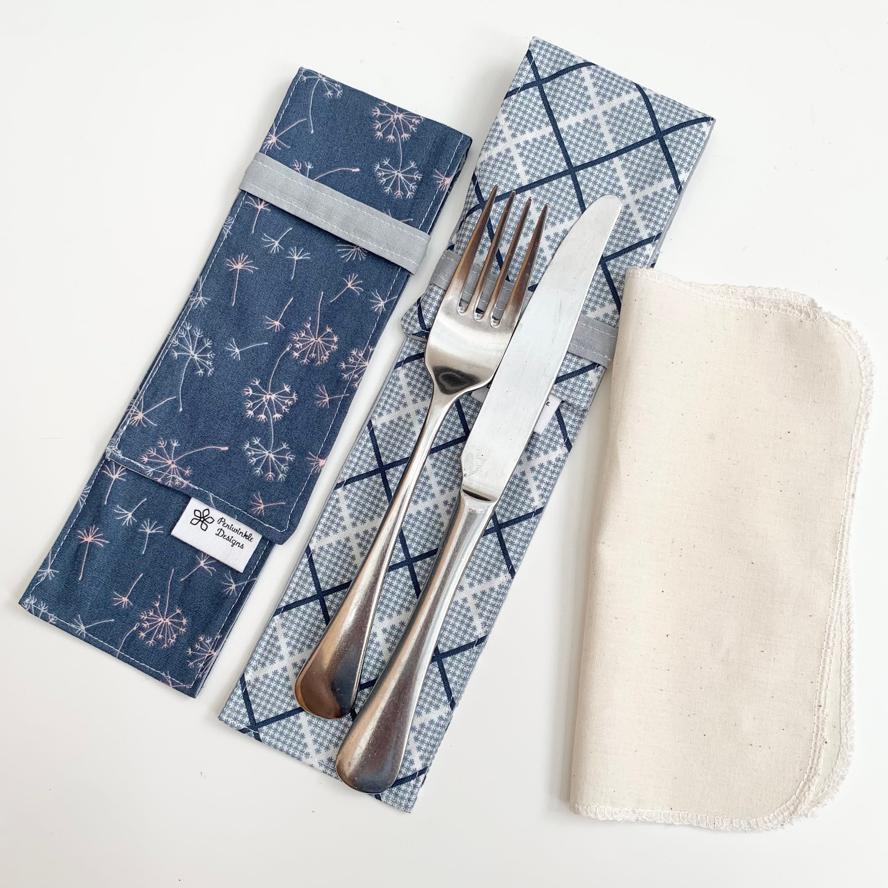 Eco Cutlery Pouch 100 Cotton Utensil Pouch & Napkin Set Etsy
