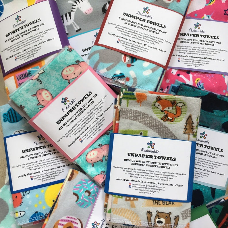 Cotton Unpaper Towels 6 Piece Set 100 Cotton Flannel Etsy Canada