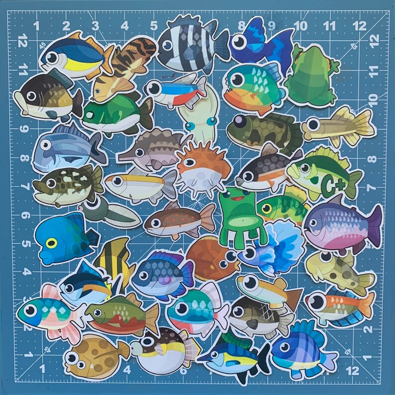 Animal Crossing Fish Stickers Etsy