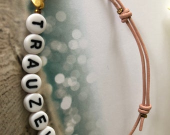 Bracelet Demoiselle d&#39;Honneur Fait Main Rose/Or Rose