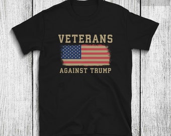 Veterans Against Trump Retro Flag Tshirt