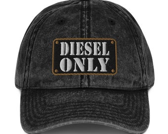 Vintage Diesel Distressed Denim Baseball Cap Y2K Style – Blue
