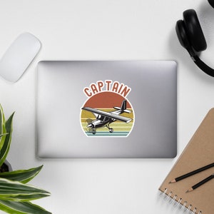 Etiqueta adhesiva de Captain Airline Aviation