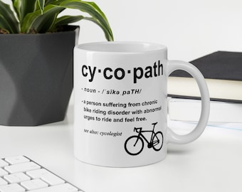 Definicja cyklopaty Zabawny prezent dla uzależnionego od jazdy na rowerze dla kubka dla rowerzysty