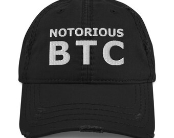 Notorious BTC Bitcoin Crypto Digital Currency Distressed Baseball Hat