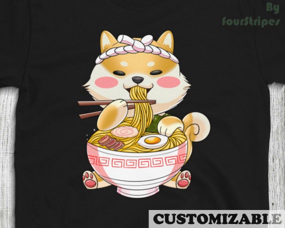 Kawaii Japanese Anime Shiba Inu Ramen T-Shirt Kawaii Japanese Anime Shiba Inu Ramen T-Shirt