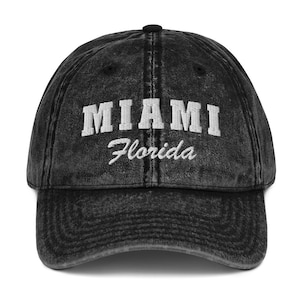 Miami Florida Retro Distressed Vintage Baseball Hat