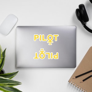 Etiqueta de aviación de la aerolínea piloto femenina
