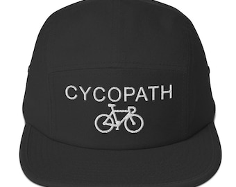 Cycopath Definition Funny Cycling Addict Gift for Cyclist Camper 5 Panel Hat