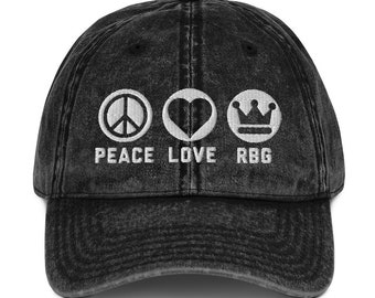 Ginsburg Peace Love RBG Sign Feminist Notorious Vintage Baseball Hat