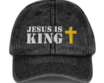 Jesus Is King Christ Christian Vintage Baseball Hat