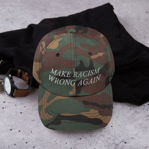 "Make Racism Wrong Again" Vintage Baseball Cap - Embroidered Cotton Adjustable Dad Hat
