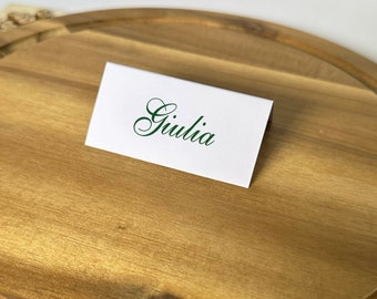 Segnaposto personalizzati con nome verde