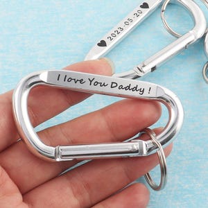 Personalisierte Karabiner Schlüsselbund, Gravur benutzerdefinierte schwarz Logo / Text Karabiner mit O-Ring, 68 mm Silber Karabiner Schlüsselanhänger Halter für die besten Geschenke