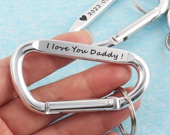 Personalisierte Karabiner Schlüsselbund, Gravur benutzerdefinierte schwarz Logo / Text Karabiner mit O-Ring, 68 mm Silber Karabiner Schlüsselanhänger Halter für die besten Geschenke