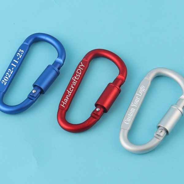 Personalized Carabiner Keychain,80mm QUALITY Aluminium Alloy Multi-colored Carabiner Hooks,Engraved Custom Outdoor Camping Carabiner Clips