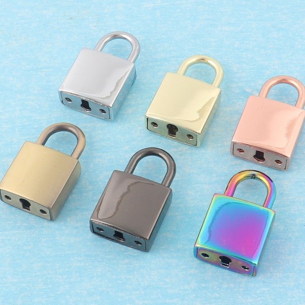 Custom Rectangular Padlock,21mm x35mm Personalized Laser Engraved Bag Locks  With Key,Metal Blank Padlock For Wedding Gift-7 Colors