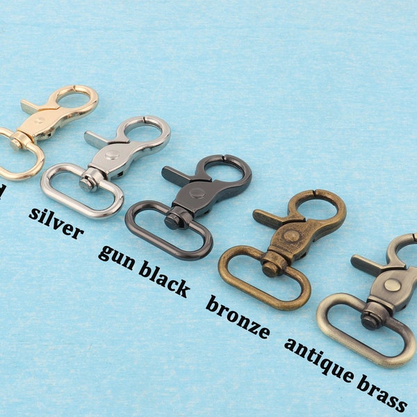 Metal Swivel Snap Clasps Hooks,1“(26mm) inner Lobster Clasp Buckles,Bronze/Gold/Silver Trigger Snap Clips For Purse Bag Accessory Hardware