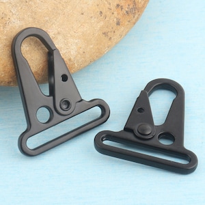 1.5&#39;&#39; Matte Black HK Clips Spring Hooks,38mm Metal Snap Hook,Lobster Clasps Webbing Strap Buckles For Handbag Purse Handmade-2-10Pcs