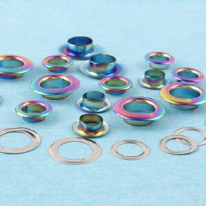 20 Sets Rainbow Eyelets Grommets With Washer,10mm/13mm Metal Grommets Rivets Eyelets For Bag Clothes Shoes Purse Leather Craft Accessories zdjęcie 2