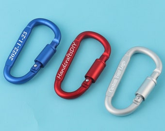 Personalized Carabiner Keychain,80mm QUALITY Aluminium Alloy Multi-colored Carabiner Hooks,Engraved Custom Outdoor Camping Carabiner Clips
