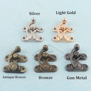 Metal Wooden Box Luggage Lock With Hook, Decorative Swing Arm Latch Hasp Clasp Lock,Bronze Furniture Buckle For Latch Boxes Making Hardware