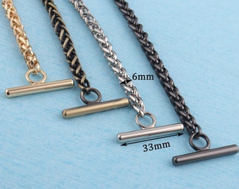 High Quality Purse Chain,120cm Black/Silver/Gold/Bronze Shoulder Crossbody Handbag Metal Chain With OT Clasp,6mm Replacement Handle Chain