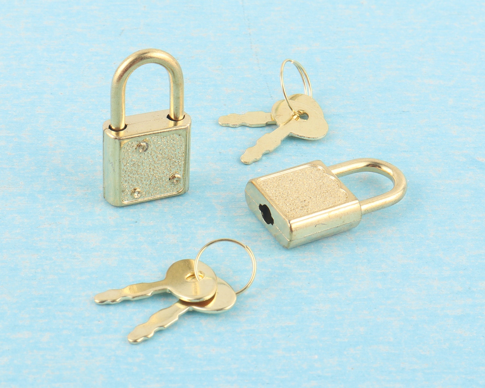 10 Pack Gold Mini Padlock With Key-small Locket for Box-miniature
