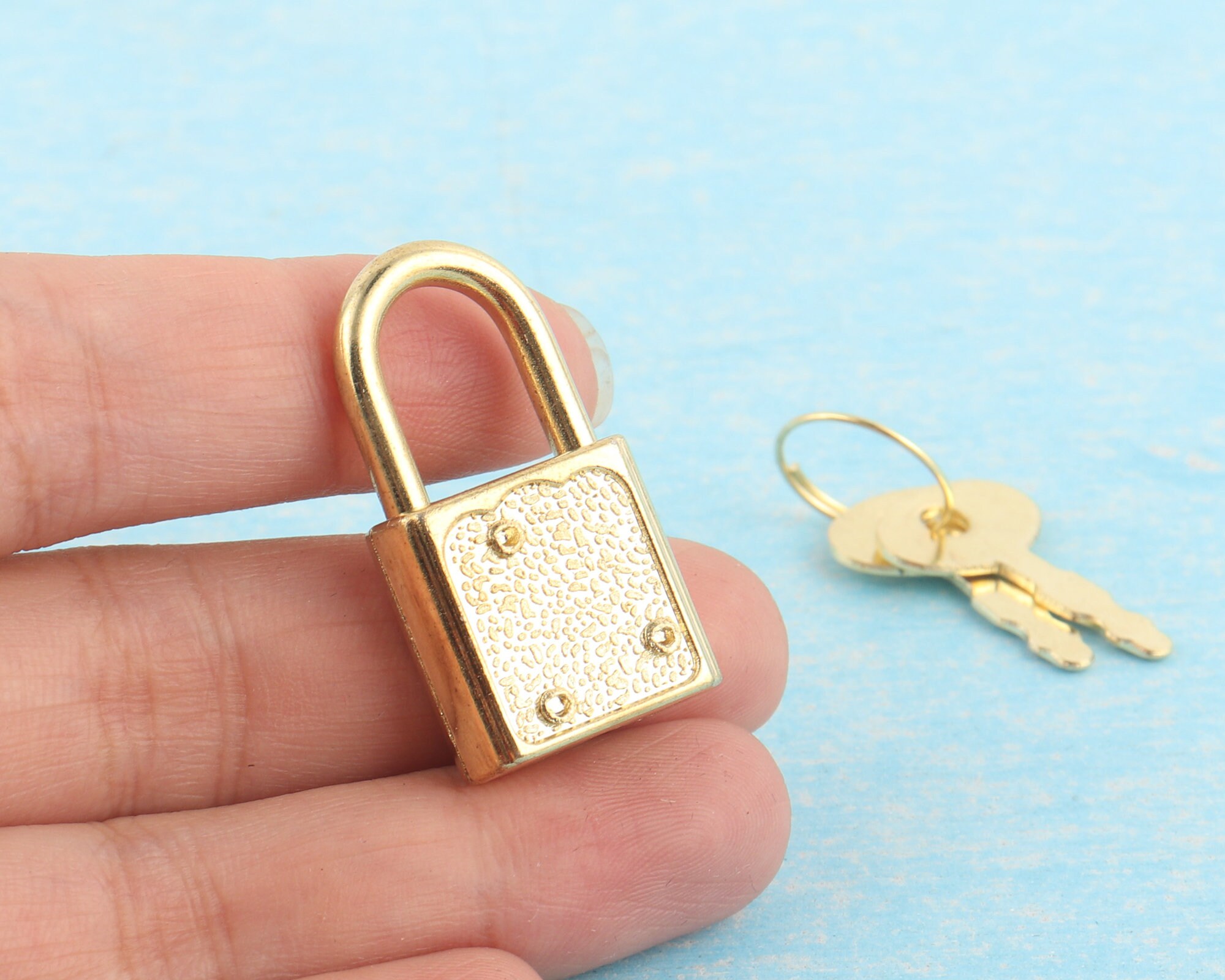 10 Pack Gold Mini Padlock With Key-small Locket for Box-miniature