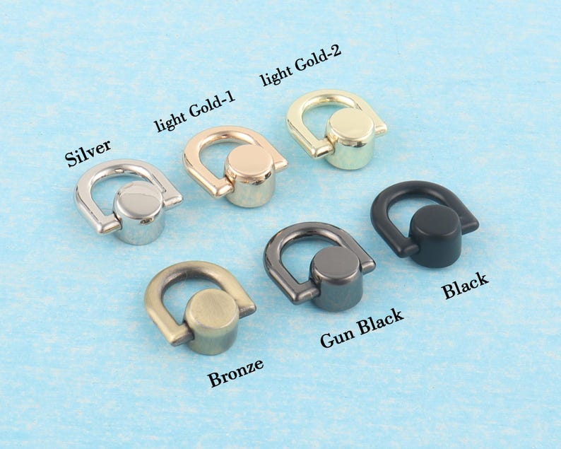 D Rings With Rivets 5 Pack Screw Rivet With D Ring,light Gold/matte Black/bronze Round ...