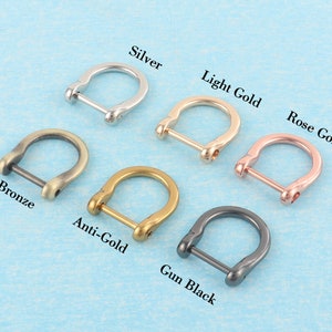 15mm Inner Screw Shackle Horseshoe Buckle,5/8“ Metal Handbag Handle Connector D-Rings,Purse Hardware Clip Clasp U-Buckles For Purse Supply