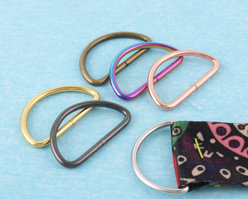 4-10 Pack 1.5“ Metal D Rings For Purse Strap Hardware,38mm inner Connection Non Welded D Buckles For Webbing Belts Lanyard Leather Craft image 6