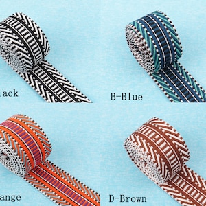 1,5 inch jacquardband voor skateriem, zachte katoenen singelband voor handtasriem, retro etnische stijl lint voor riem riem