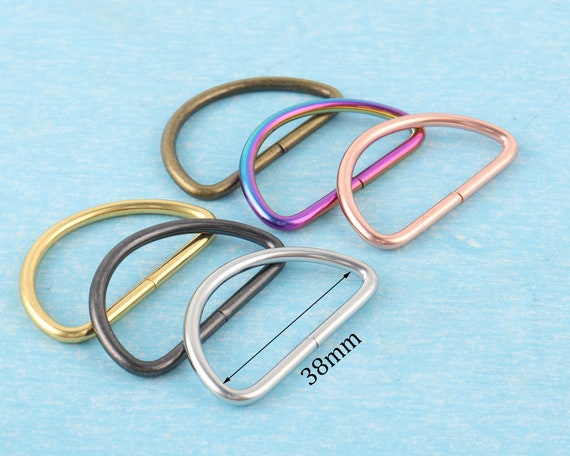 4-10 Pack 1.5“ Metal D Rings For Purse Strap Hardware,38mm inner Connection Non Welded D Buckles For Webbing Belts Lanyard Leather Craft