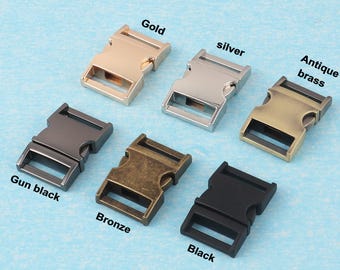 Metal Side Release Buckle (Pack of 2),20mm inner Pet Collar Buckles,Custom Engraved Adjustable Backpack Clips For DIY Belt/Dog Collars Strap