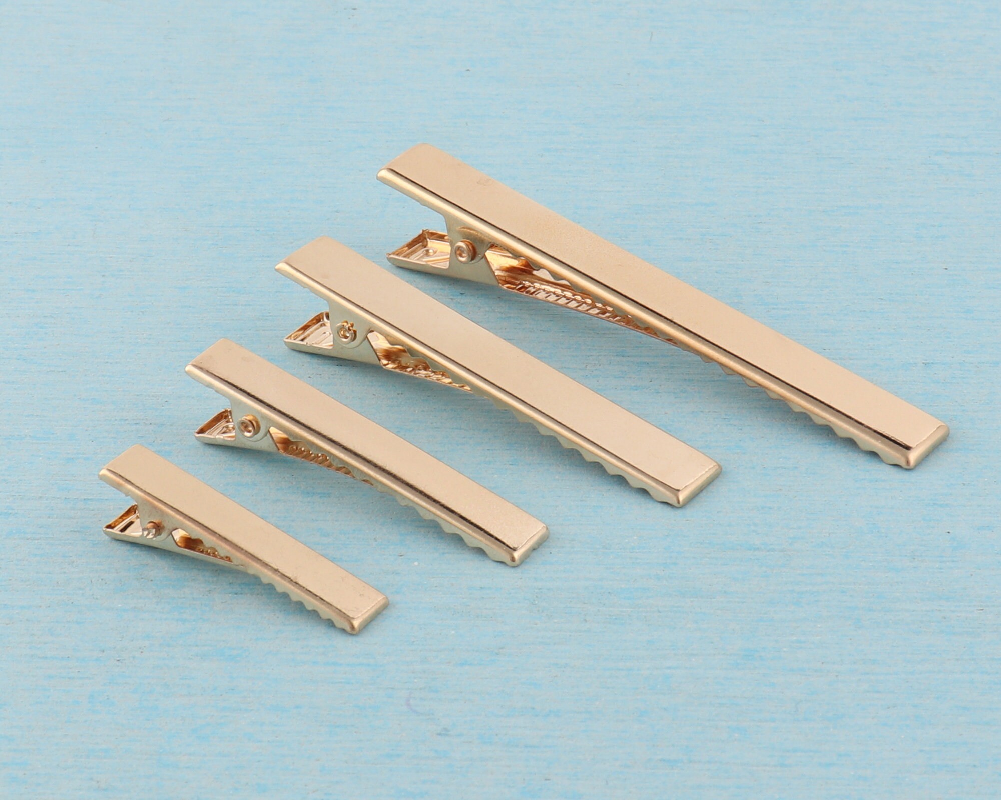 Blank Flat Alligator Hair Clips With Teethlight Gold Etsy UK